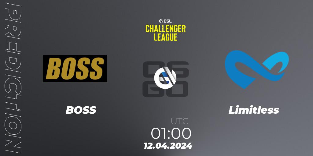 Prognose für das Spiel BOSS VS Limitless. 12.04.24. CS2 (CS:GO) - ESL Challenger League Season 47: North America
