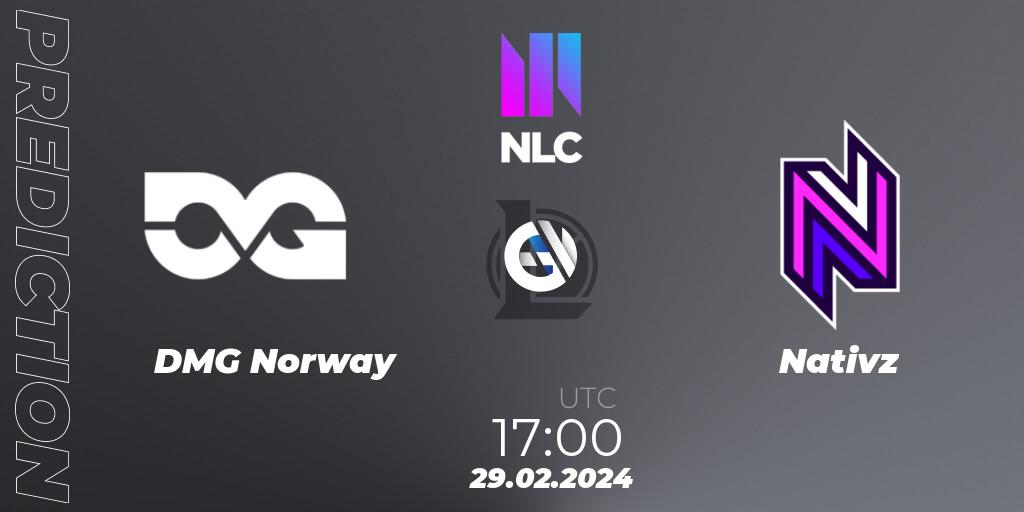 Prognose für das Spiel DMG Norway VS Nativz. 29.02.24. LoL - NLC 1st Division Spring 2024
