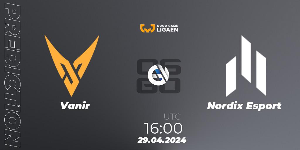 Prognose für das Spiel Vanir VS Nordix Esport. 29.04.2024 at 16:00. Counter-Strike (CS2) - Good Game-ligaen Spring 2024
