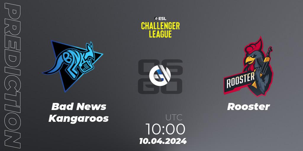Prognose für das Spiel Bad News Kangaroos VS Rooster. 10.04.24. CS2 (CS:GO) - ESL Challenger League Season 47: Oceania