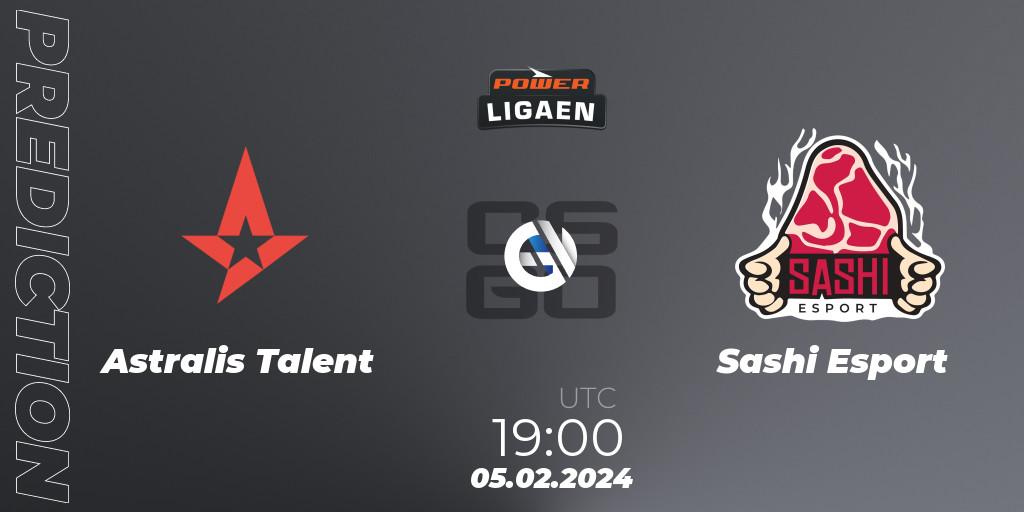 Prognose für das Spiel Astralis Talent VS Sashi Esport. 05.02.24. CS2 (CS:GO) - Dust2.dk Ligaen Season 25