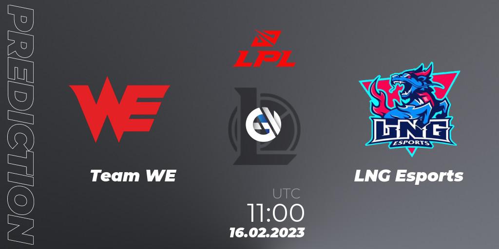 Prognose für das Spiel Team WE VS LNG Esports. 16.02.23. LoL - LPL Spring 2023 - Group Stage