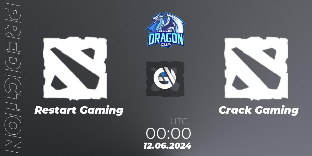 Prognose für das Spiel Restart Gaming VS Crack Gaming. 15.06.2024 at 00:00. Dota 2 - Blue Dragon Cup