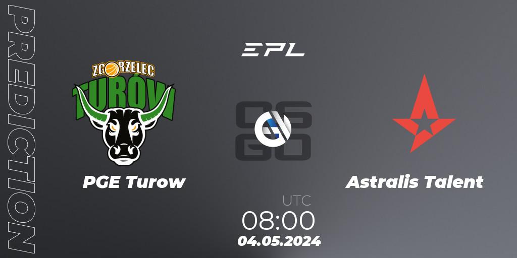 Prognose für das Spiel PGE Turow VS Astralis Talent. 04.05.2024 at 08:00. Counter-Strike (CS2) - European Pro League Season 17: Division 2
