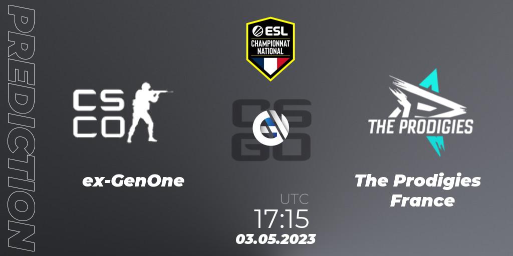 Prognose für das Spiel ex-GenOne VS The Prodigies France. 04.05.23. CS2 (CS:GO) - ESL Championnat National Spring 2023