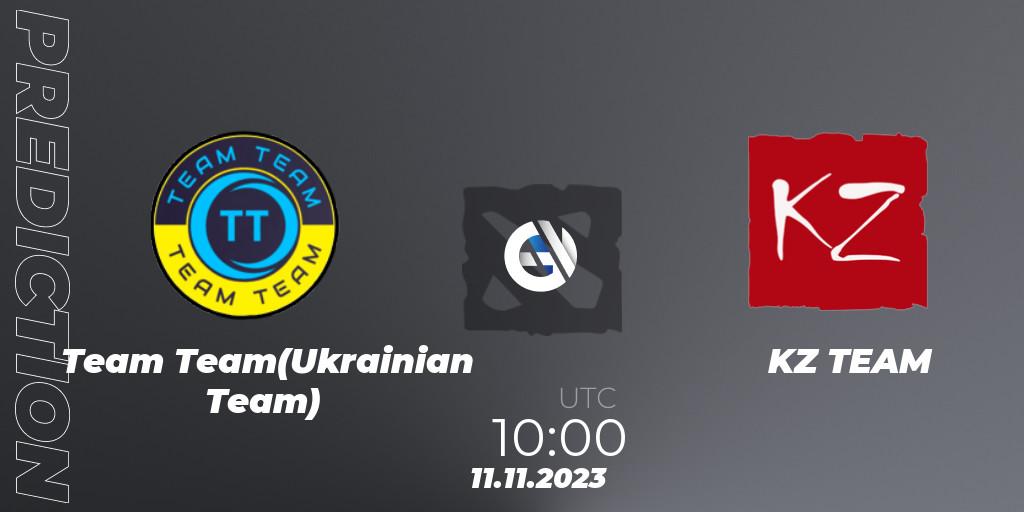 Prognose für das Spiel Team Team(Ukrainian Team) VS KZ TEAM. 26.11.2023 at 13:30. Dota 2 - European Pro League Season 14