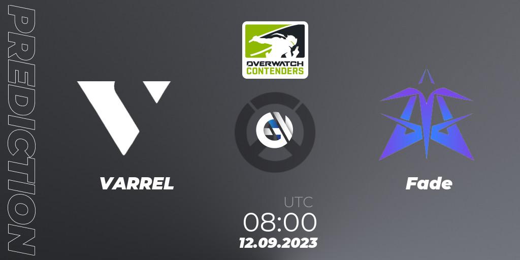 Prognose für das Spiel VARREL VS Fade. 12.09.2023 at 08:00. Overwatch - Overwatch Contenders 2023 Fall Series: Asia Pacific