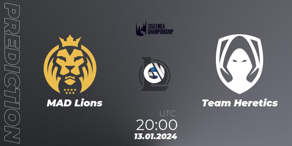 Prognose für das Spiel MAD Lions VS Team Heretics. 13.01.24. LoL - LEC Winter 2024 - Regular Season