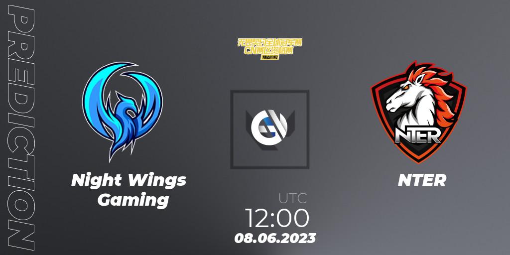 Prognose für das Spiel Night Wings Gaming VS NTER. 08.06.23. VALORANT - VALORANT Champions Tour 2023: China Preliminaries