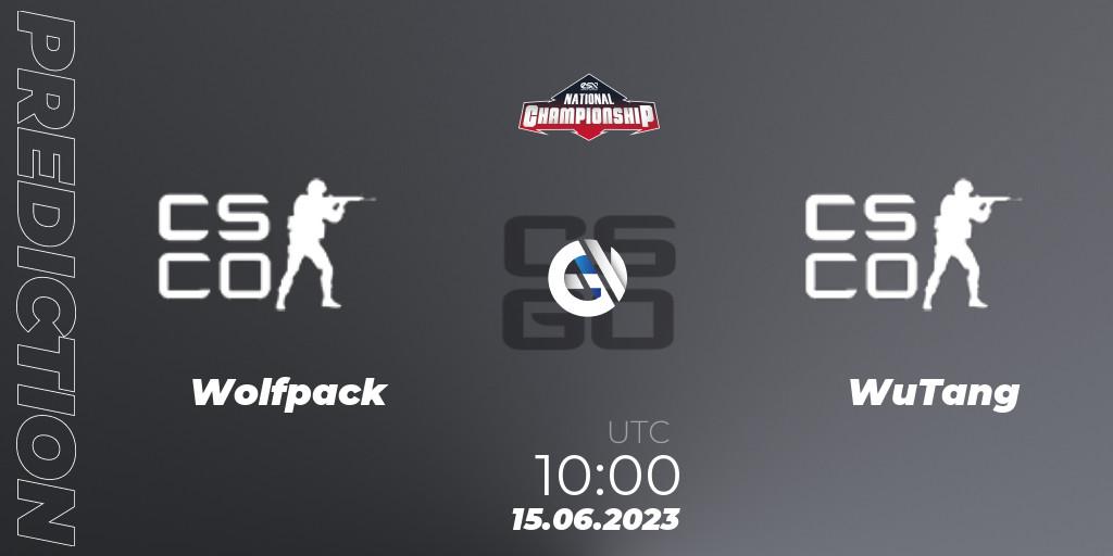 Prognose für das Spiel Wolfpack VS WuTang. 15.06.2023 at 10:00. Counter-Strike (CS2) - ESN National Championship 2023