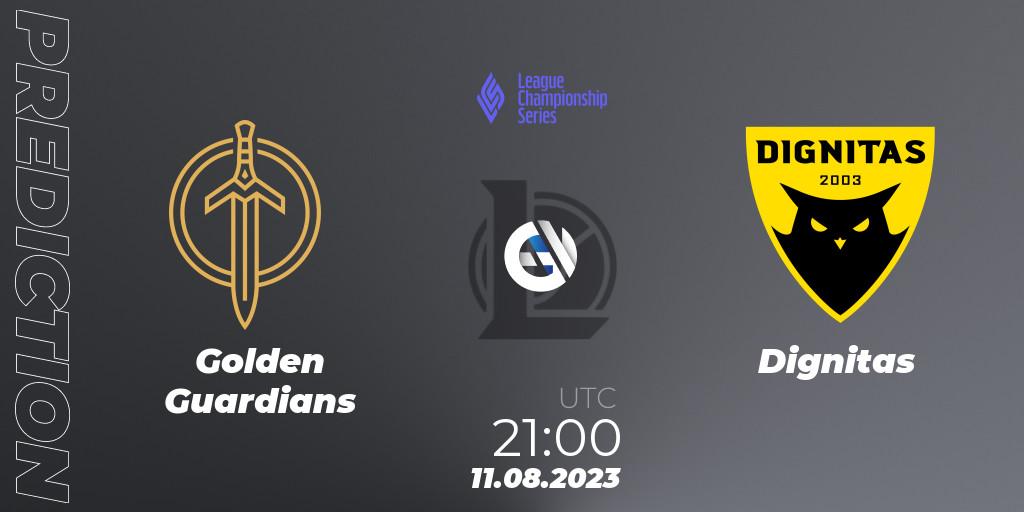 Prognose für das Spiel Golden Guardians VS Dignitas. 11.08.23. LoL - LCS Summer 2023 - Playoffs