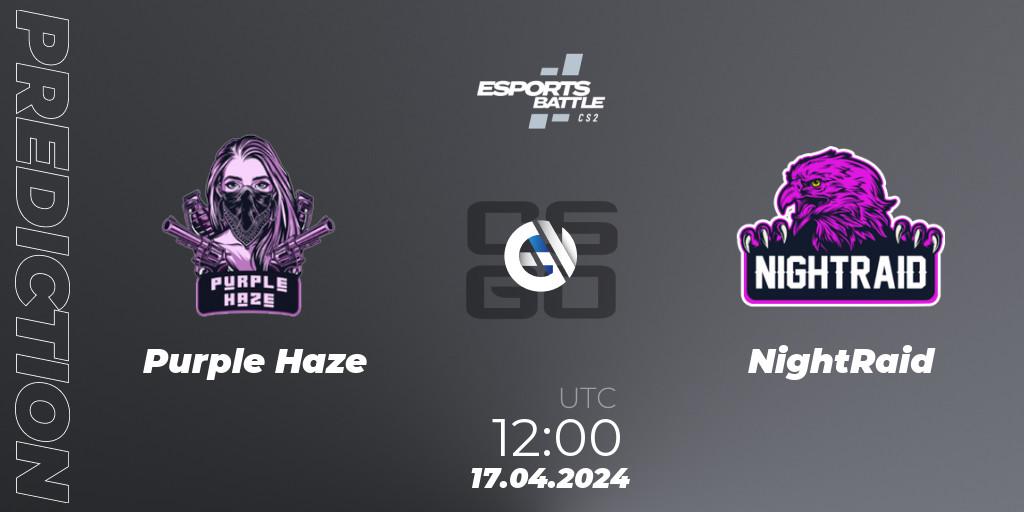 Prognose für das Spiel Purple Haze VS NightRaid. 17.04.24. CS2 (CS:GO) - ESportsBattle Season 49
