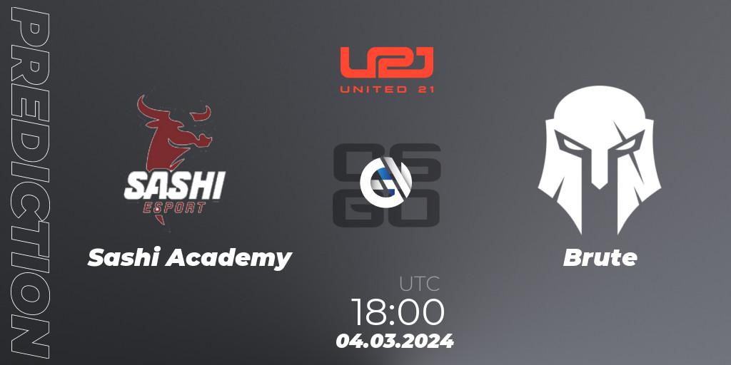 Prognose für das Spiel Sashi Academy VS Brute. 04.03.24. CS2 (CS:GO) - United21 Season 11: Division 2