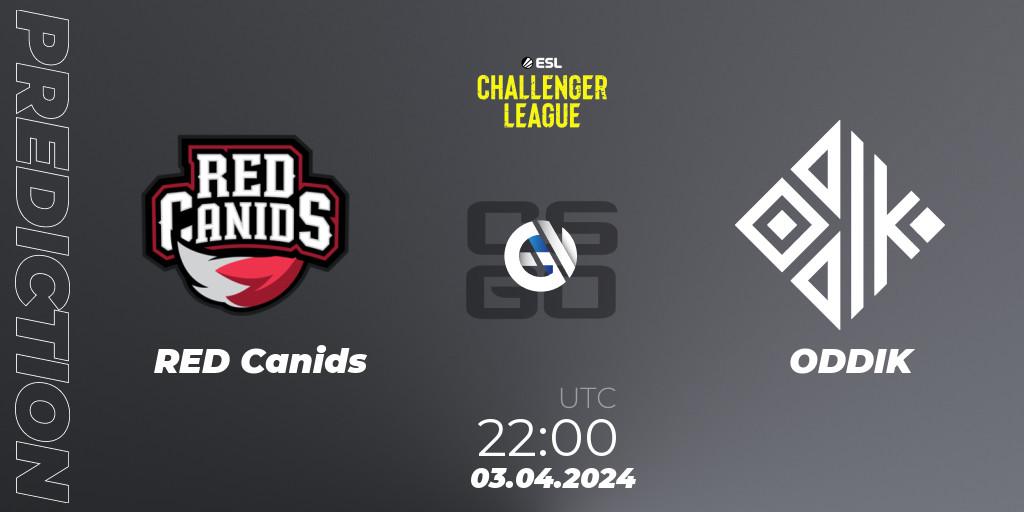 Prognose für das Spiel RED Canids VS ODDIK. 03.04.24. CS2 (CS:GO) - ESL Challenger League Season 47: South America