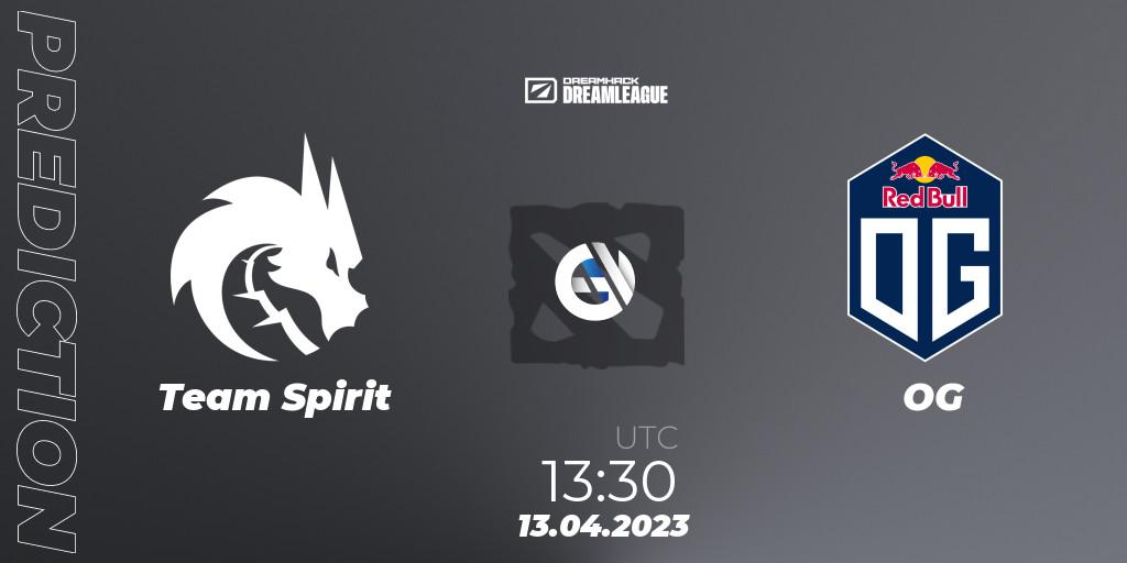 Prognose für das Spiel Team Spirit VS OG. 13.04.2023 at 13:43. Dota 2 - DreamLeague Season 19 - Group Stage 1