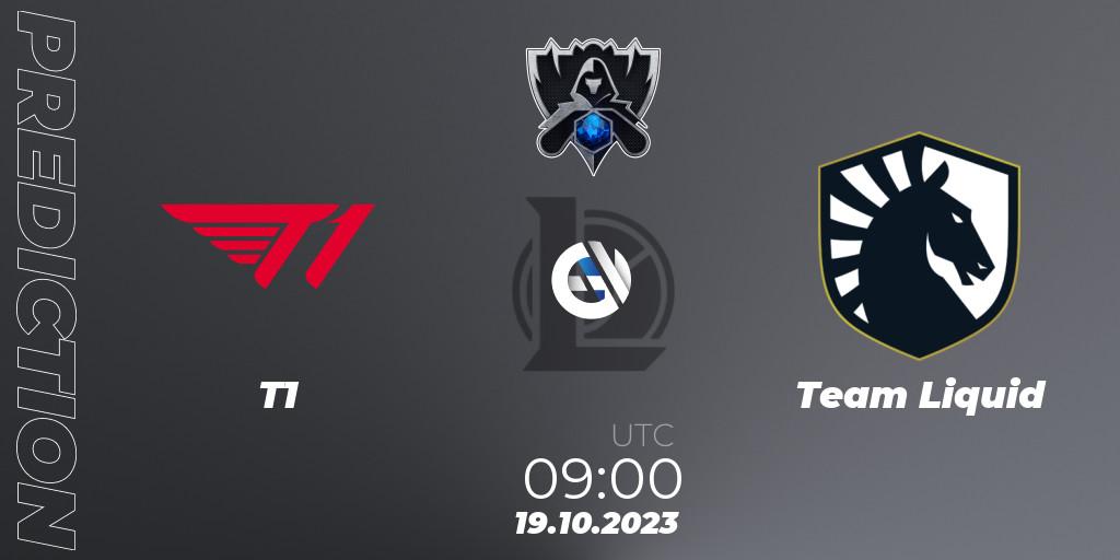Prognose für das Spiel T1 VS Team Liquid. 19.10.23. LoL - Worlds 2023 LoL - Group Stage