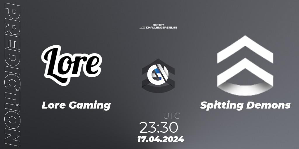 Prognose für das Spiel Lore Gaming VS Spitting Demons. 24.04.2024 at 21:30. Call of Duty - Call of Duty Challengers 2024 - Elite 2: NA
