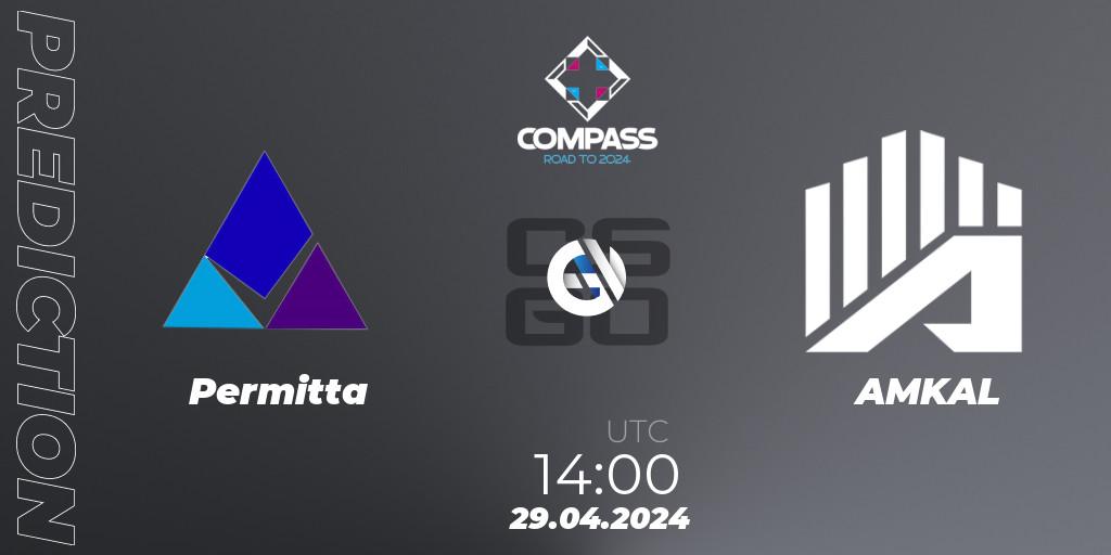 Prognose für das Spiel Permitta VS AMKAL. 29.04.2024 at 14:00. Counter-Strike (CS2) - YaLLa Compass Spring 2024