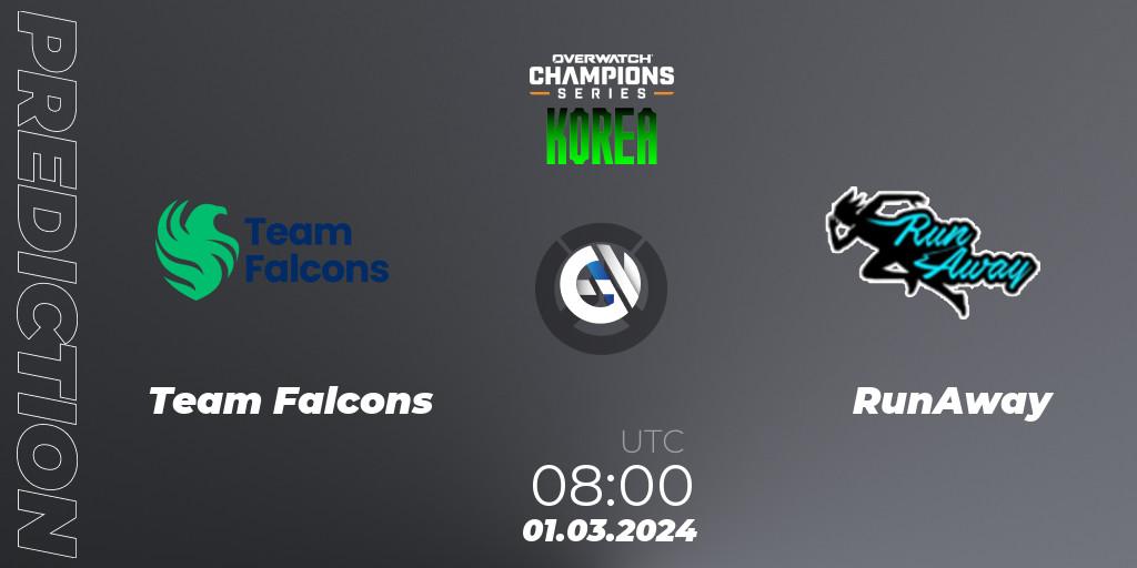 Prognose für das Spiel Team Falcons VS RunAway. 01.03.24. Overwatch - Overwatch Champions Series 2024 - Stage 1 Korea