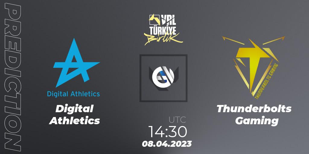 Prognose für das Spiel Digital Athletics VS Thunderbolts Gaming. 08.04.23. VALORANT - VALORANT Challengers 2023: Turkey Split 2 - Regular Season