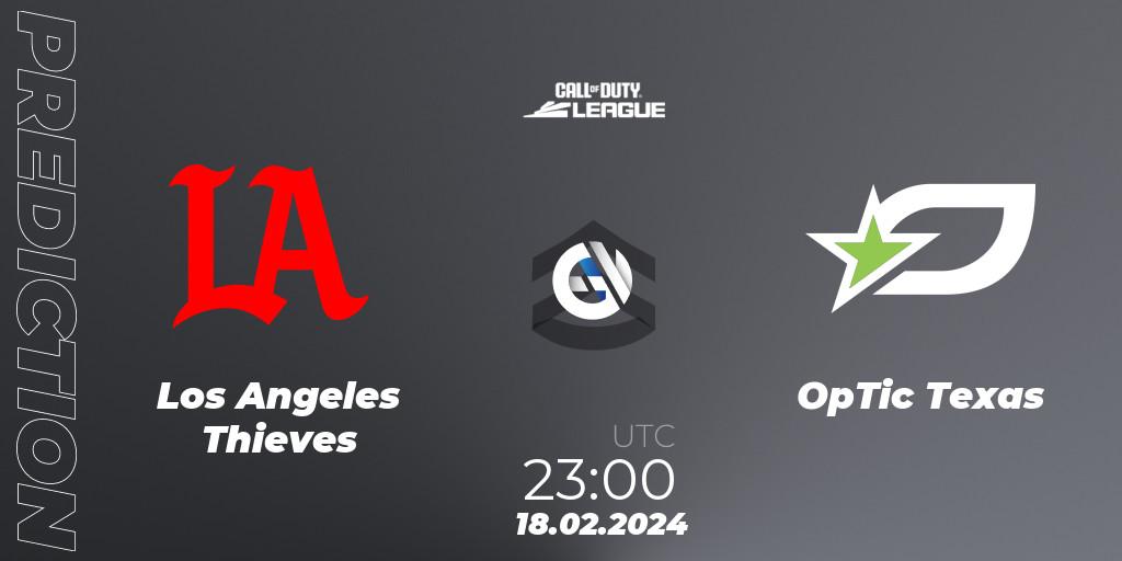 Prognose für das Spiel Los Angeles Thieves VS OpTic Texas. 18.02.24. Call of Duty - Call of Duty League 2024: Stage 2 Major Qualifiers