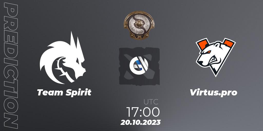 Prognose für das Spiel Team Spirit VS Virtus.pro. 20.10.23. Dota 2 - The International 2023