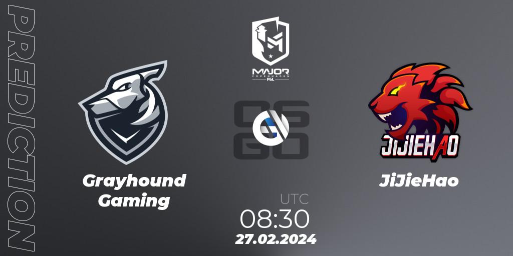 Prognose für das Spiel Grayhound Gaming VS JiJieHao. 27.02.24. CS2 (CS:GO) - PGL CS2 Major Copenhagen 2024 Asia RMR