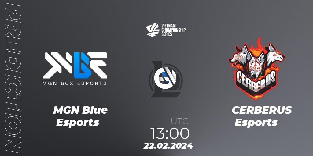 Prognose für das Spiel MGN Blue Esports VS CERBERUS Esports. 22.02.24. LoL - VCS Dawn 2024 - Group Stage