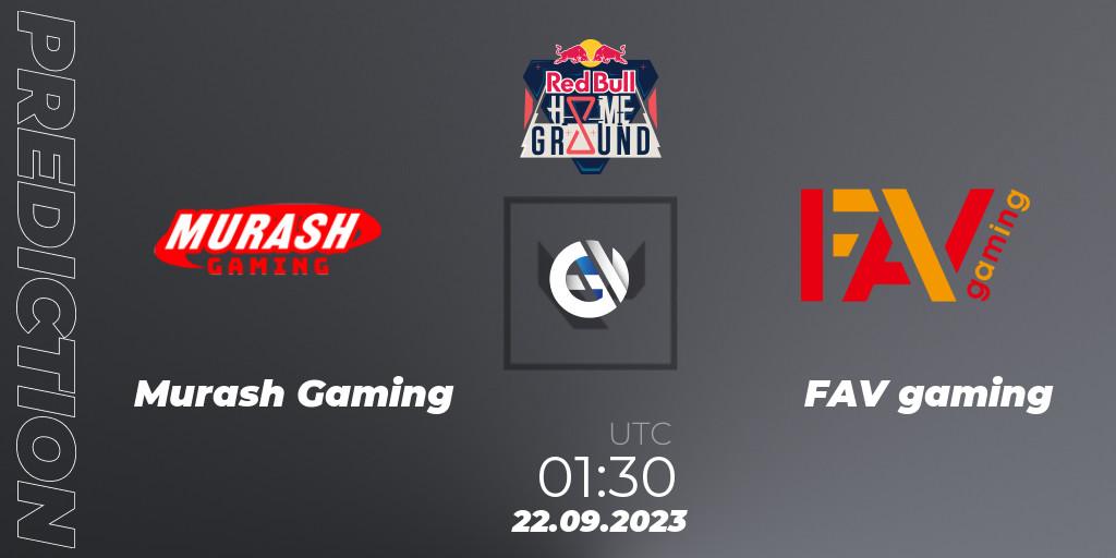 Prognose für das Spiel MURASH GAMING VS FAV gaming. 22.09.2023 at 01:30. VALORANT - Red Bull Home Ground #4 - Japanese Qualifier