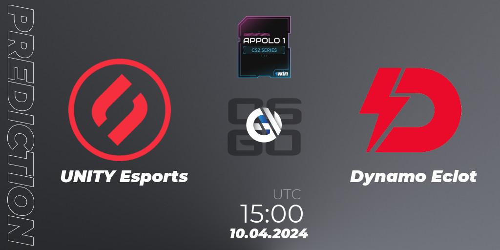 Prognose für das Spiel UNITY Esports VS Dynamo Eclot. 10.04.24. CS2 (CS:GO) - Appolo1 Series: Phase 1