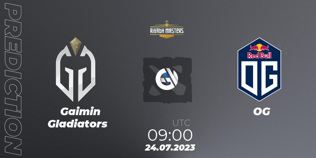 Prognose für das Spiel Gaimin Gladiators VS OG. 24.07.23. Dota 2 - Riyadh Masters 2023 - Group Stage