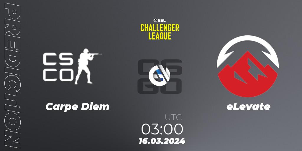 Prognose für das Spiel Carpe Diem VS eLevate. 16.03.24. CS2 (CS:GO) - ESL Challenger League Season 47: North America