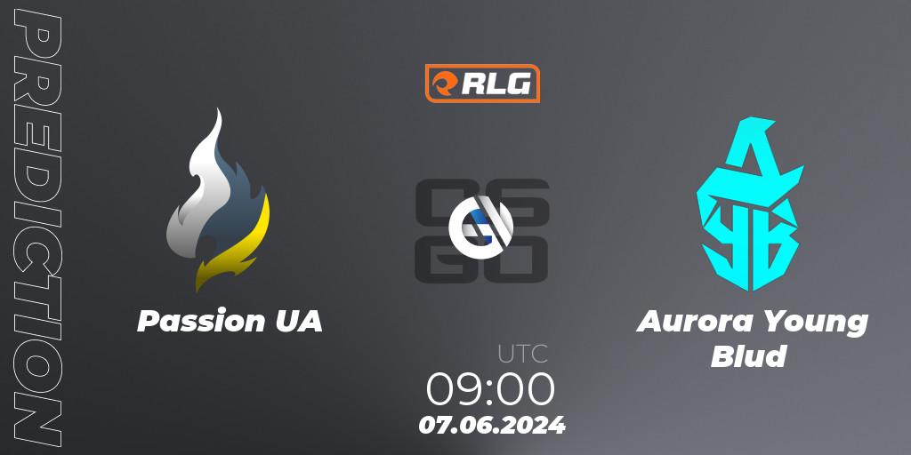Prognose für das Spiel Passion UA VS Aurora Young Blud. 07.06.2024 at 09:00. Counter-Strike (CS2) - RES European Series #5