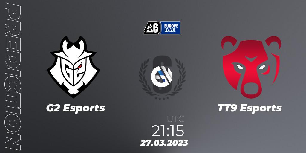 Prognose für das Spiel G2 Esports VS TT9 Esports. 27.03.23. Rainbow Six - Europe League 2023 - Stage 1