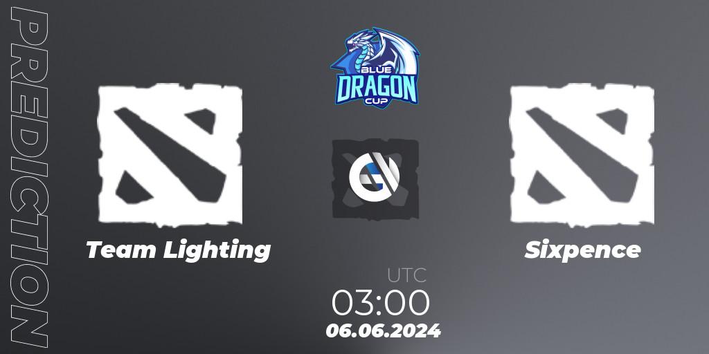 Prognose für das Spiel Team Lighting VS Sixpence. 06.06.2024 at 03:00. Dota 2 - Blue Dragon Cup