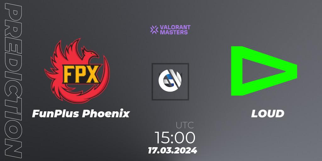Prognose für das Spiel FunPlus Phoenix VS LOUD. 17.03.24. VALORANT - VCT 2024: Masters Madrid