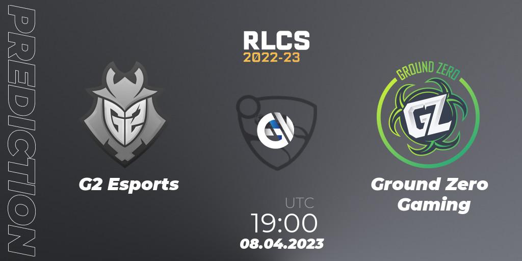 Prognose für das Spiel G2 Esports VS Ground Zero Gaming. 08.04.2023 at 21:10. Rocket League - RLCS 2022-23 - Winter Split Major
