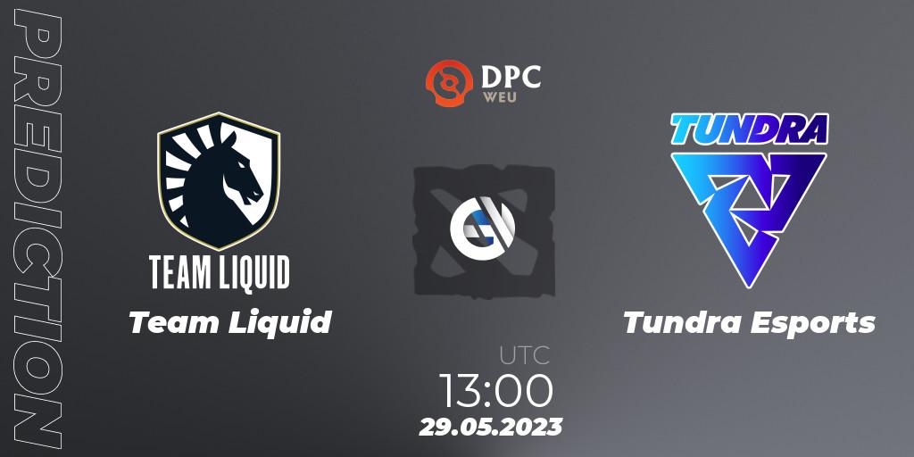 Prognose für das Spiel Team Liquid VS Tundra Esports. 29.05.23. Dota 2 - DPC 2023 Tour 3: WEU Division I (Upper)