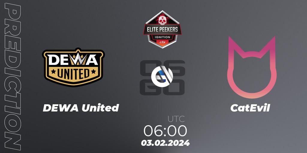 Prognose für das Spiel DEWA United VS CatEvil. 05.02.24. CS2 (CS:GO) - Elite Peekers Ignition