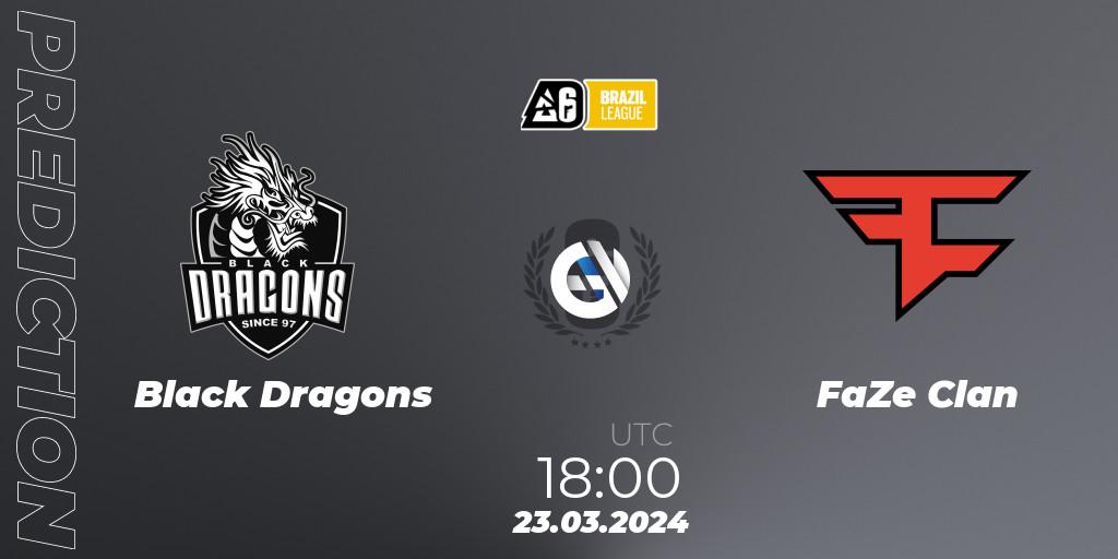 Prognose für das Spiel Black Dragons VS FaZe Clan. 23.03.24. Rainbow Six - Brazil League 2024 - Stage 1