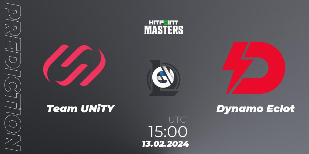 Prognose für das Spiel Team UNiTY VS Dynamo Eclot. 13.02.24. LoL - Hitpoint Masters Spring 2024