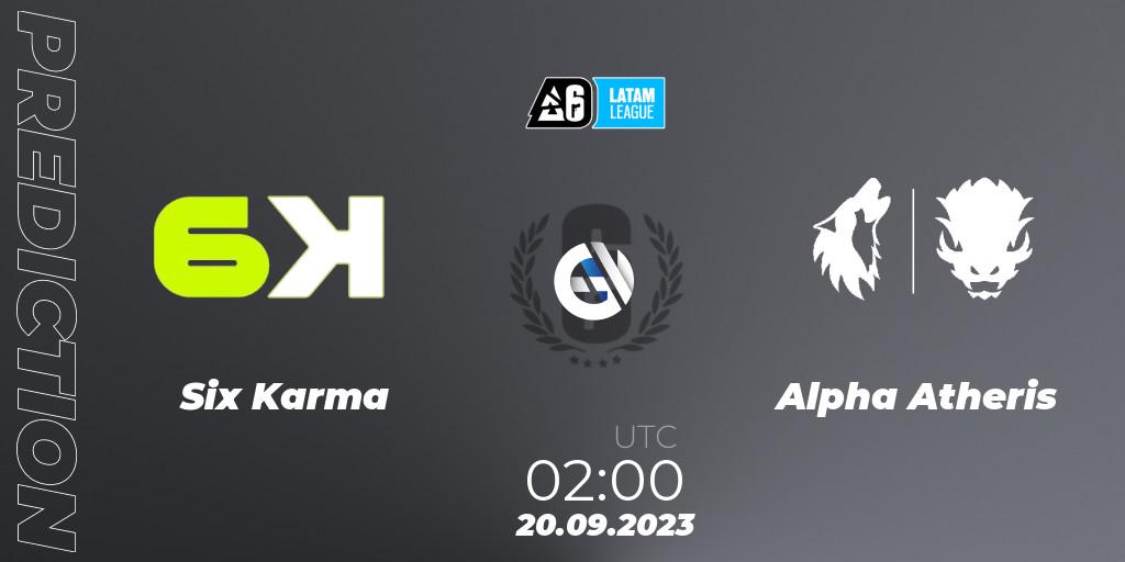 Prognose für das Spiel Six Karma VS Alpha Atheris. 20.09.23. Rainbow Six - LATAM League 2023 - Stage 2