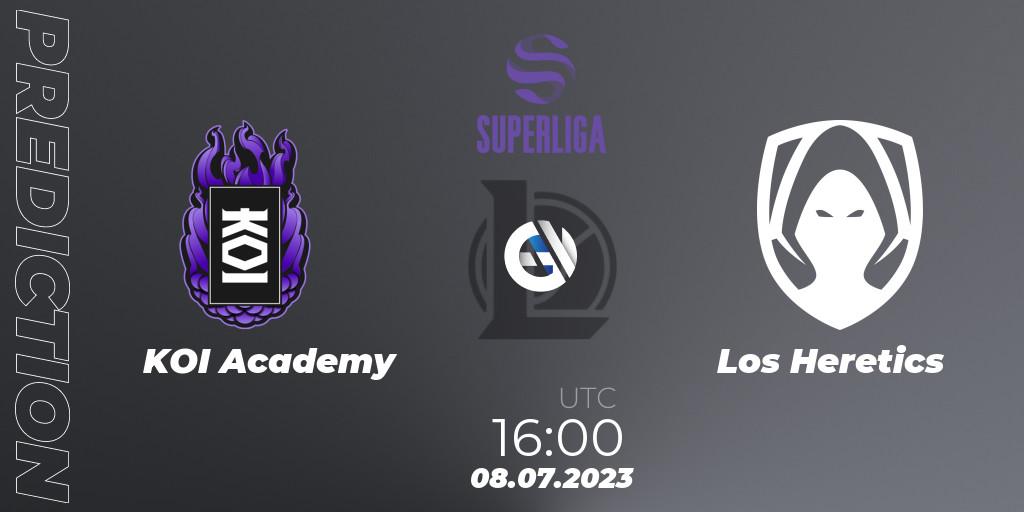 Prognose für das Spiel KOI Academy VS Los Heretics. 08.07.2023 at 17:00. LoL - Superliga Summer 2023 - Group Stage