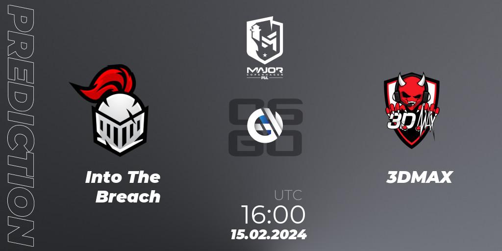 Prognose für das Spiel Into The Breach VS 3DMAX. 15.02.24. CS2 (CS:GO) - PGL CS2 Major Copenhagen 2024 Europe RMR