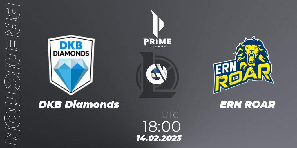 Prognose für das Spiel DKB Diamonds VS ERN ROAR. 14.02.23. LoL - Prime League 2nd Division Spring 2023 - Group Stage