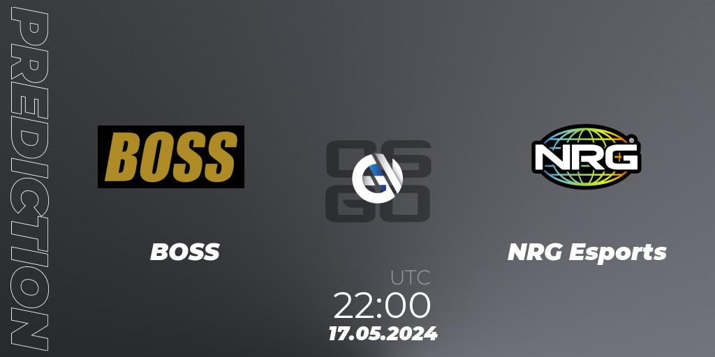 Prognose für das Spiel BOSS VS NRG Esports. 17.05.2024 at 22:00. Counter-Strike (CS2) - NA Revival Cup