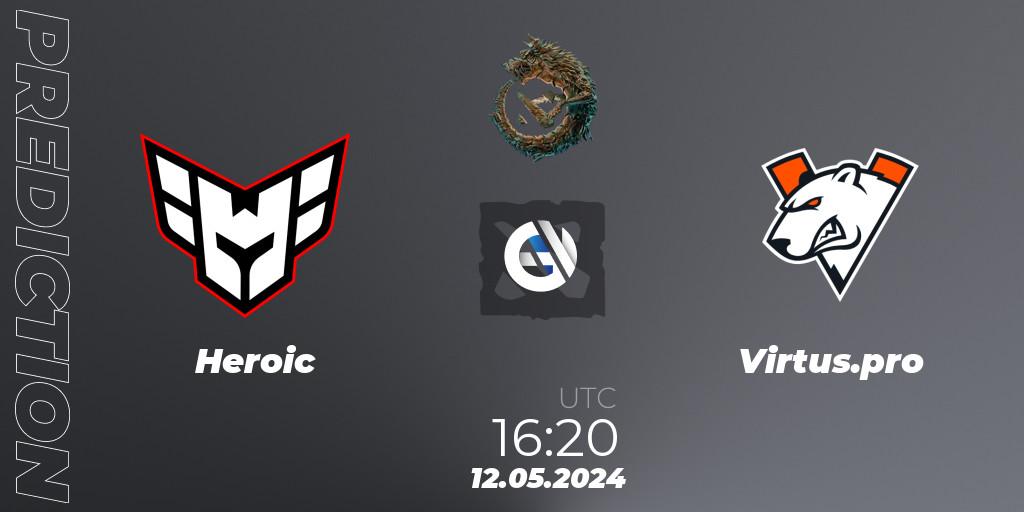 Prognose für das Spiel Heroic VS Virtus.pro. 12.05.24. Dota 2 - PGL Wallachia Season 1 - Group Stage