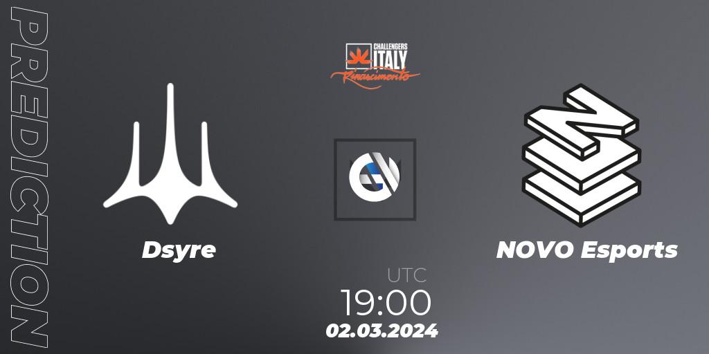 Prognose für das Spiel Dsyre VS NOVO Esports. 02.03.24. VALORANT - VALORANT Challengers 2024 Italy: Rinascimento Split 1