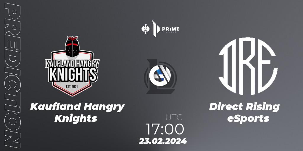 Prognose für das Spiel Kaufland Hangry Knights VS Direct Rising eSports. 23.02.2024 at 17:00. LoL - Prime League 2nd Division