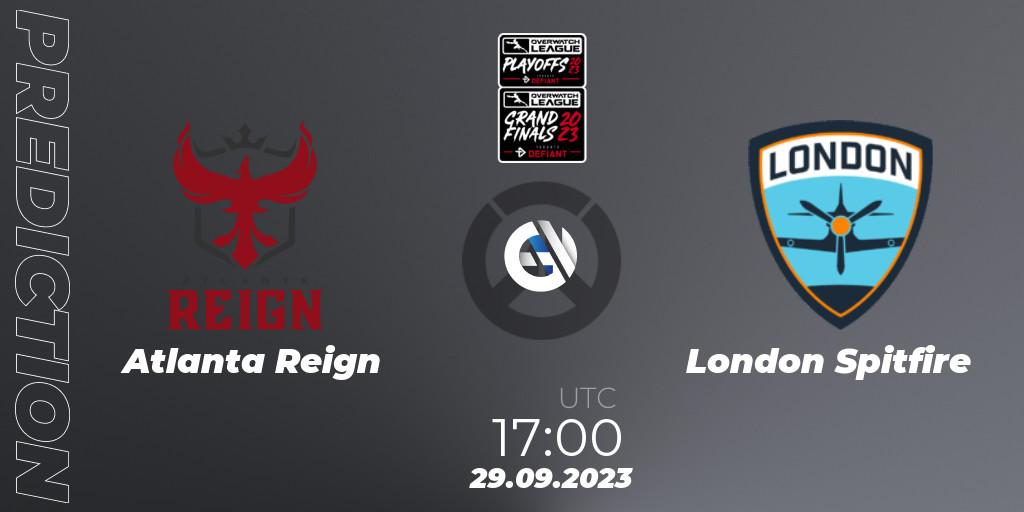 Prognose für das Spiel Atlanta Reign VS London Spitfire. 29.09.23. Overwatch - Overwatch League 2023 - Playoffs